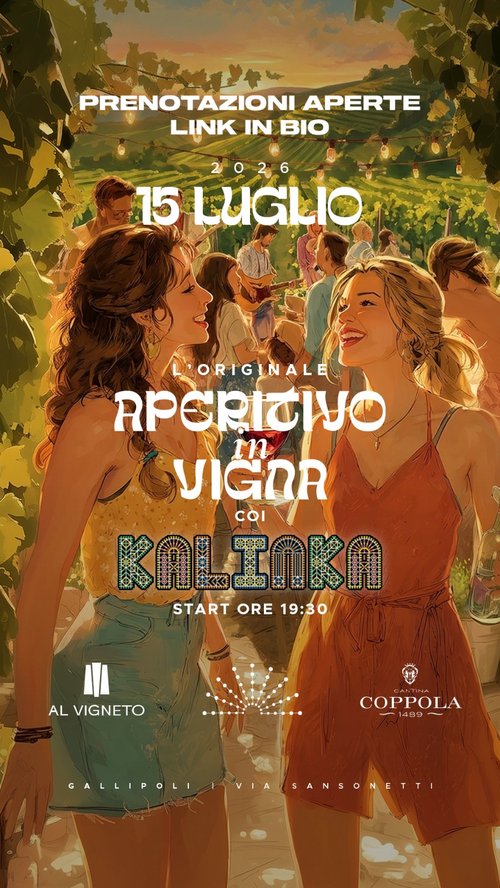 LIVE MERCOLEDI' 15 LUGLIO - APERITIVO IN VIGNA